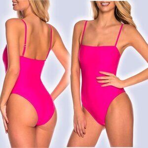 NWT OCEAN BLUES Adjustable Straps Bandeau One Piece Swimsuit Sz Medium